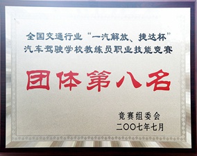 交通行業(yè)教練員技能大賽團體第八名